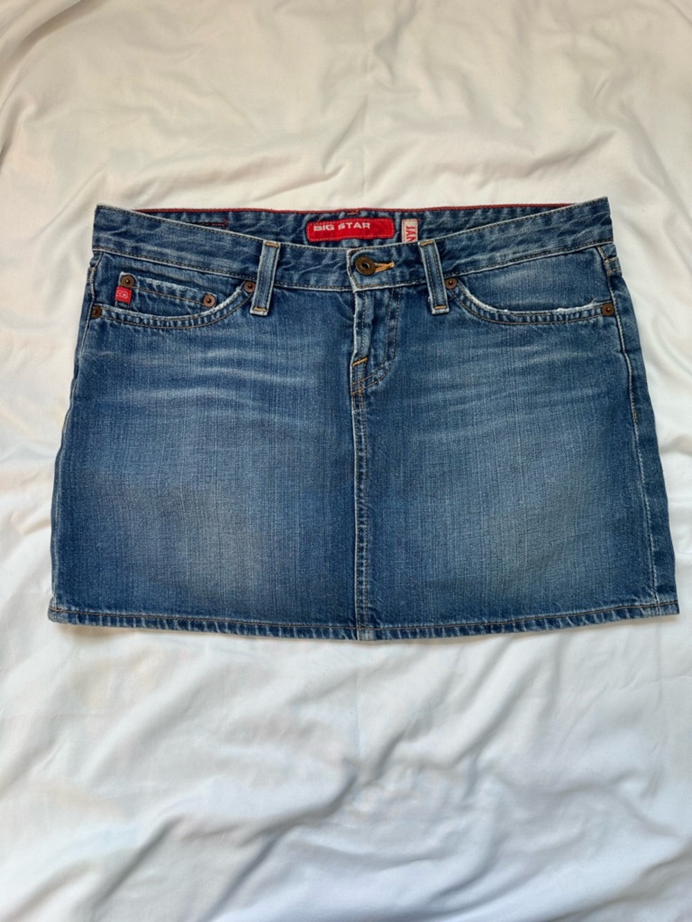 Big Star Denim Mini Skirt in Faded Blue Size 27